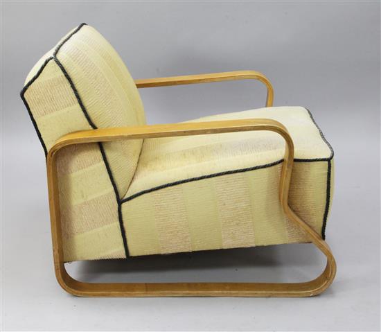 An Alvar Aalto (1898-1976) padded Paimio chair, model no.44, width 2ft .5in. height 2ft 3in. Depth 2ft 7i